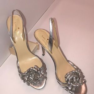 Kate Spade Strappy Metalic/ Silver Sandals